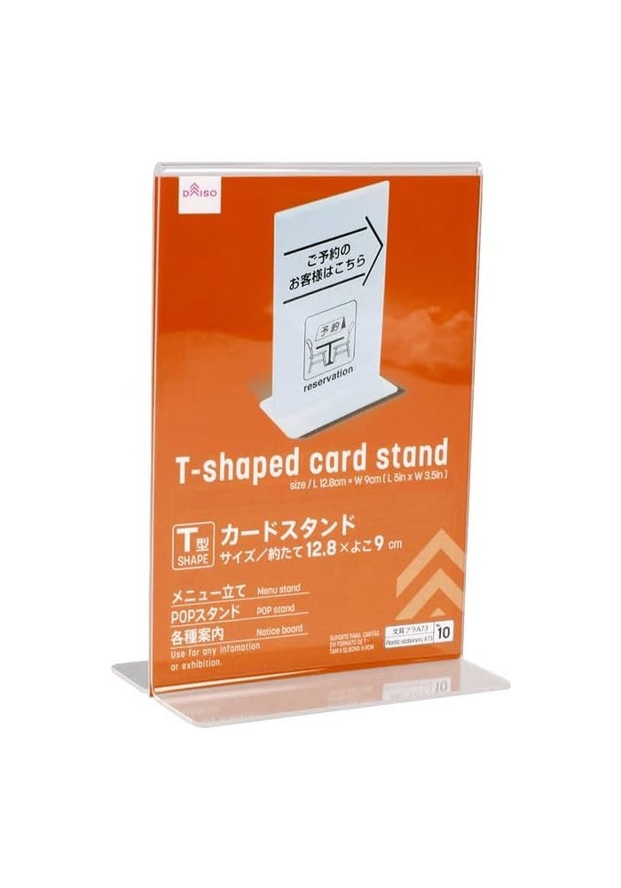 Daiso T-Shaped Card Stand - 12.7 x 8.8 cm Display Stand for Photos, Cards & Signage - Image 1